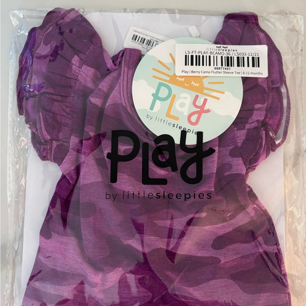 Little Sleepies Berry Camo Flutter Sleeve Tee